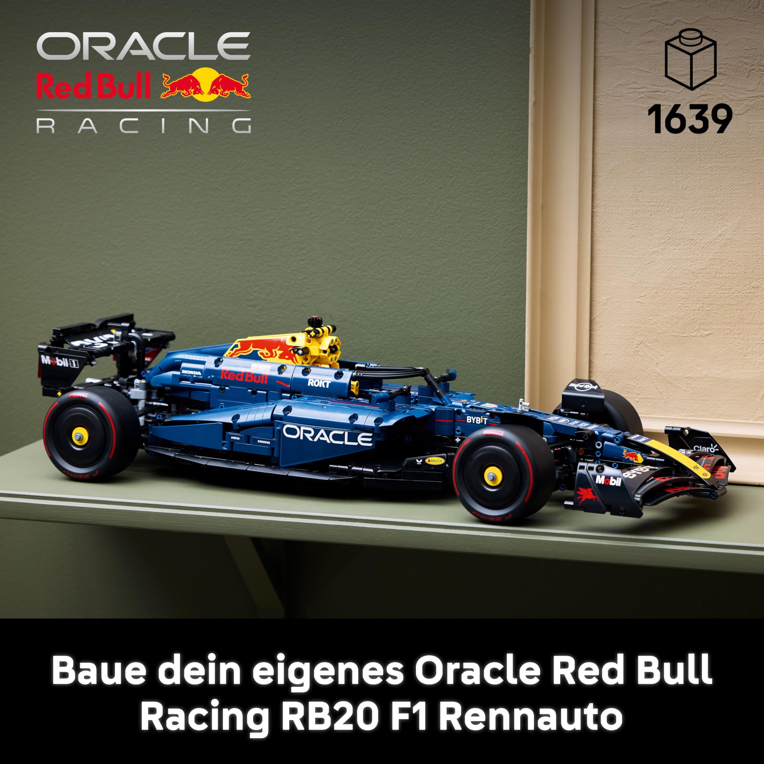 LEGO Technic Oracle Red Bull Racing RB20 F1 Rennauto Modell - Formel 1 Bauset zum Sammeln - V6-Motor, Getriebe, Lenkung & DRS im Maßstab 1:8 - Geschenkidee für Erwachsene & Teenager 42206