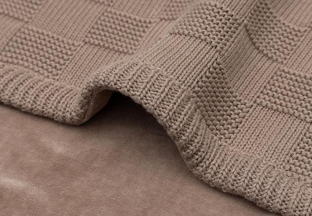 Foto 4 de 7 de Jollein Manta para bebé Box Knit - Milky Coffee/Velvet - 110x150cm - 100% Algodón - para Cuna - 1.5 TOG