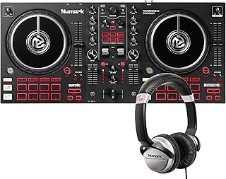 Numark Mixtrack Pro FX & HF125 Bundle – 2 Deck DJ Controller with DJ Mixer, Audio Interface and FX Paddles + Ultra-Portable Professional DJ Headphone