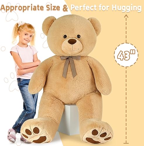 Miniatura 2 de MaoGoLan Oso de peluche gigante de 43 pulgadas, oso de peluche grande para baby shower, oso de peluche grande para novia, novio, esposa, niños