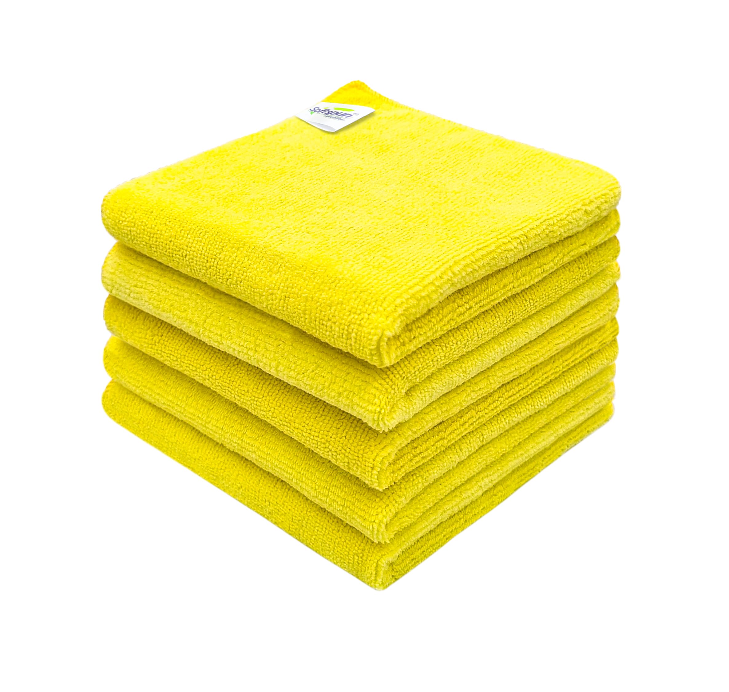 SOFTSPUN Microfiber Baby Hand & Face Wipes 30x30 Cms, 5 Piece Towel Set, 340 GSM (Yellow) Super Soft & Silky for Hand, Face and Body - Hypoallergenic Sensitive Skin Wipes & Washcloths.-image-15