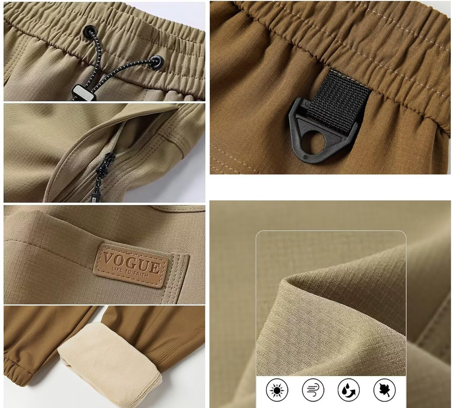 FLYGAGA Damen Wanderhose Wasserdicht Softshellhose Jogginghose Fleece Gefüttert Warm Winddicht Winterhose Skihose Thermohose Outdoorhose Trekkinghose Cargohose Herbst Winter