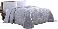 Vista 21 de Beatrice Home Fashions Colcha de Chenilla con Medallón, Full, Blanco