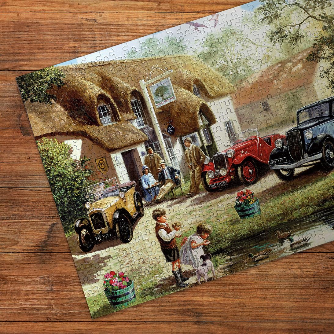 Gibsons Feeding the Ducks 500 Piece Jigsaw Puzzle for Adults, Idyllic British Village Scene by Kevin Walsh - Image 3