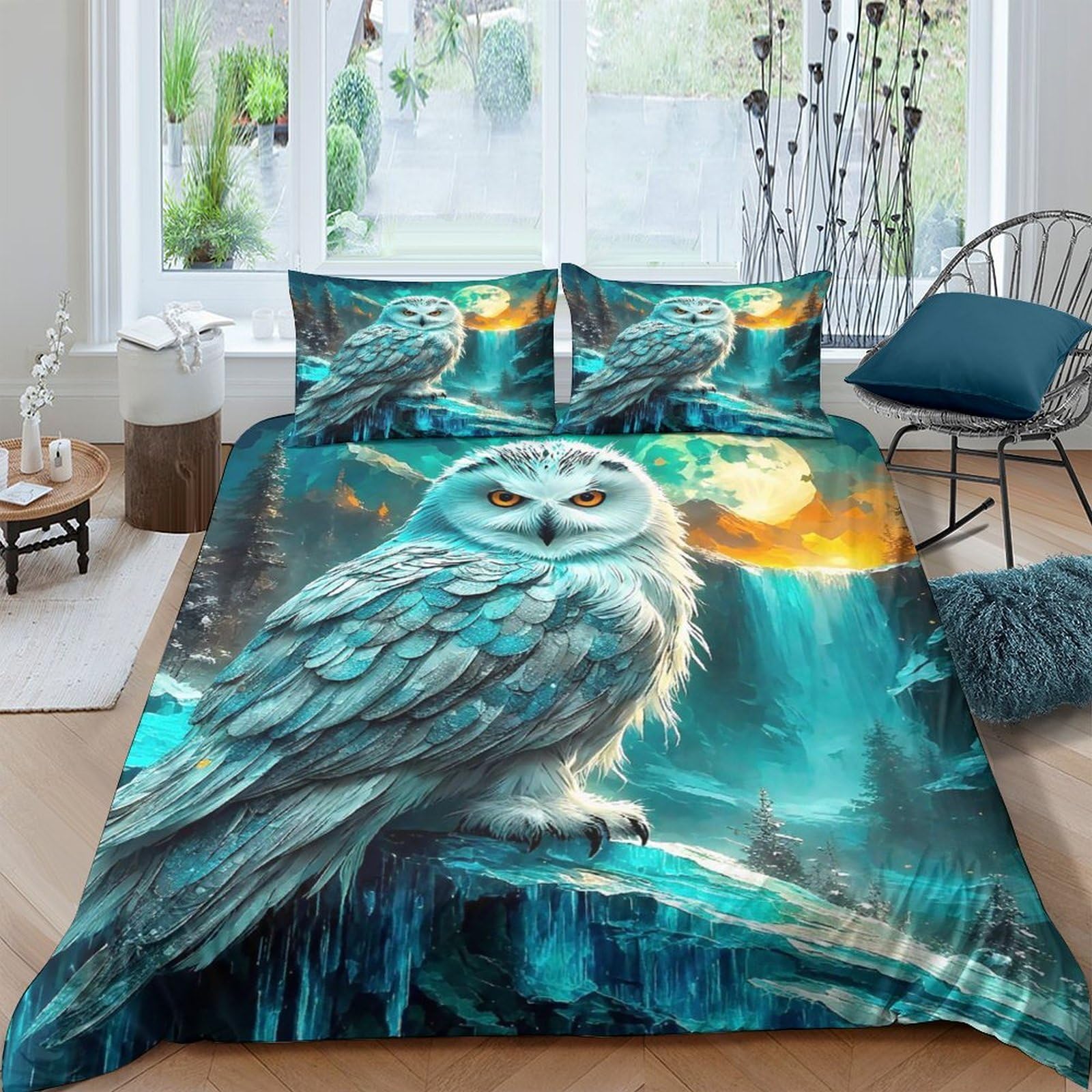 Housse de couette fermeture éclair 220x240cm anti-pli en microfibre motif chat pour lit enfant