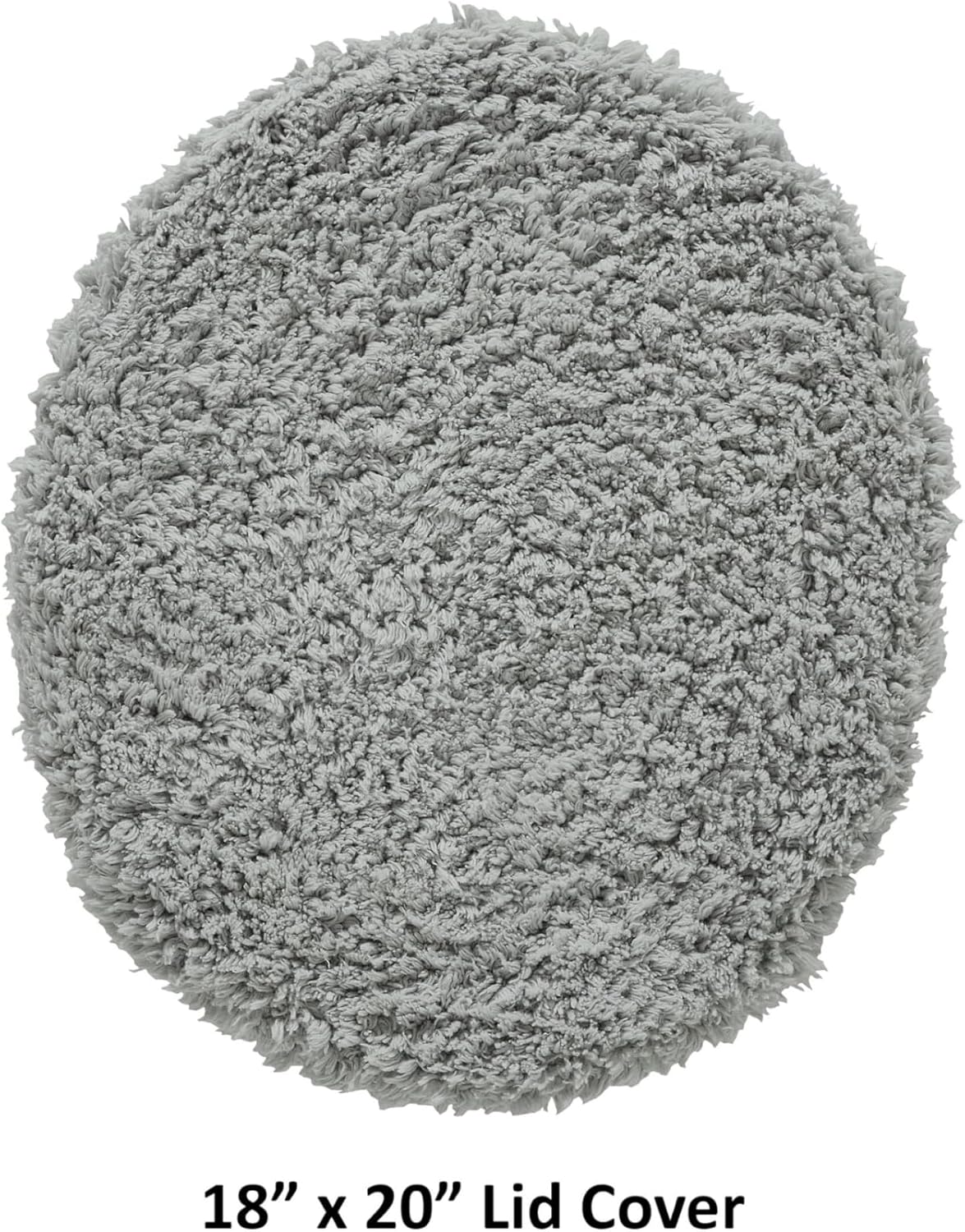 Better Trends Toilet Lid Cover 100% Cotton Toilet Seat Covers Soft Machine Washable Rubber Backing Accessories Decor Oval 18”x20” Toilet Cover Silver Lux Collection