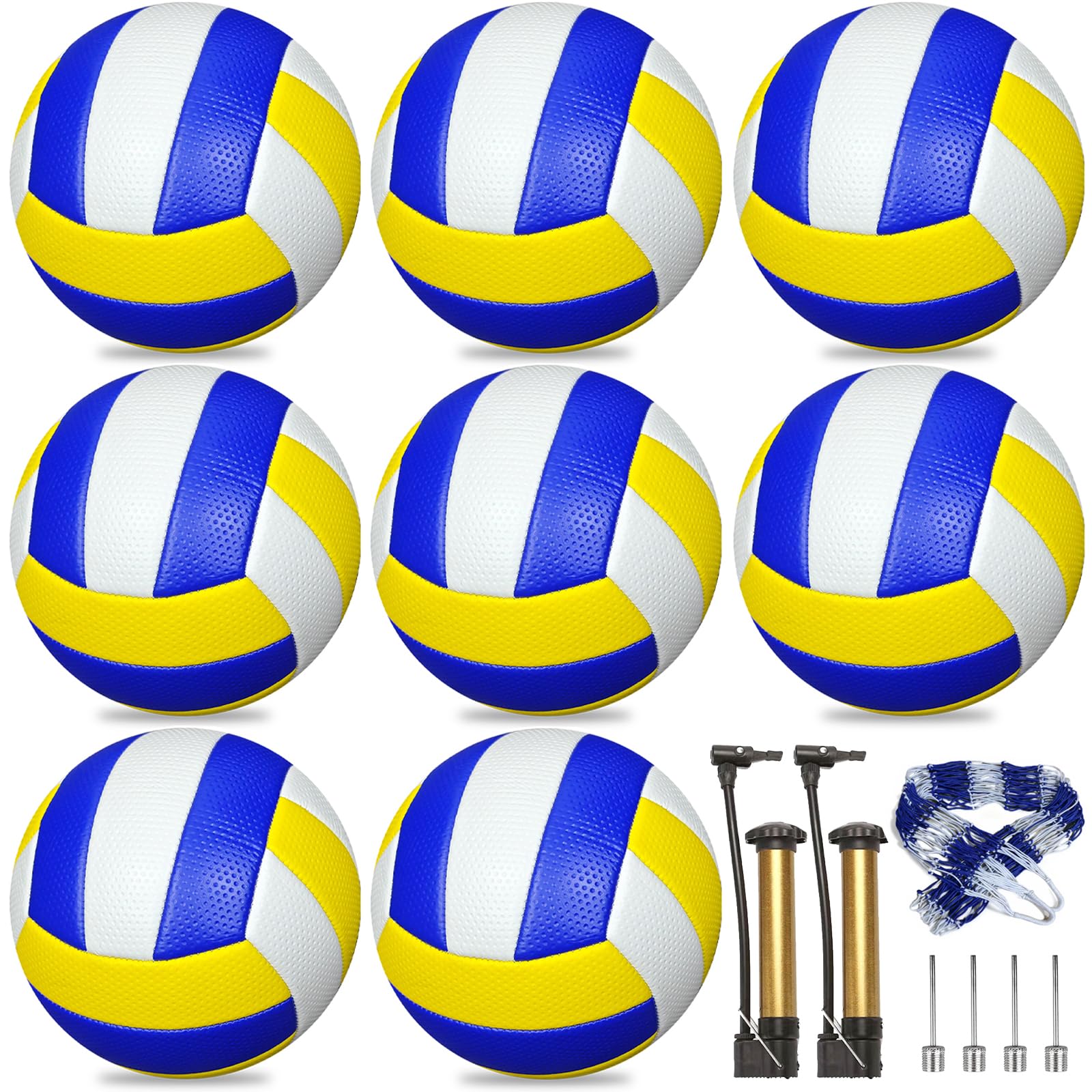 Volleybälle in offizieller Größe 5, Premium-Mikrofaser-Verbundleder für weiche Haptik, Volleybälle für drinnen und draußen, für Training, Spiele, Strand und Pool, inklusive Ballpumpe und