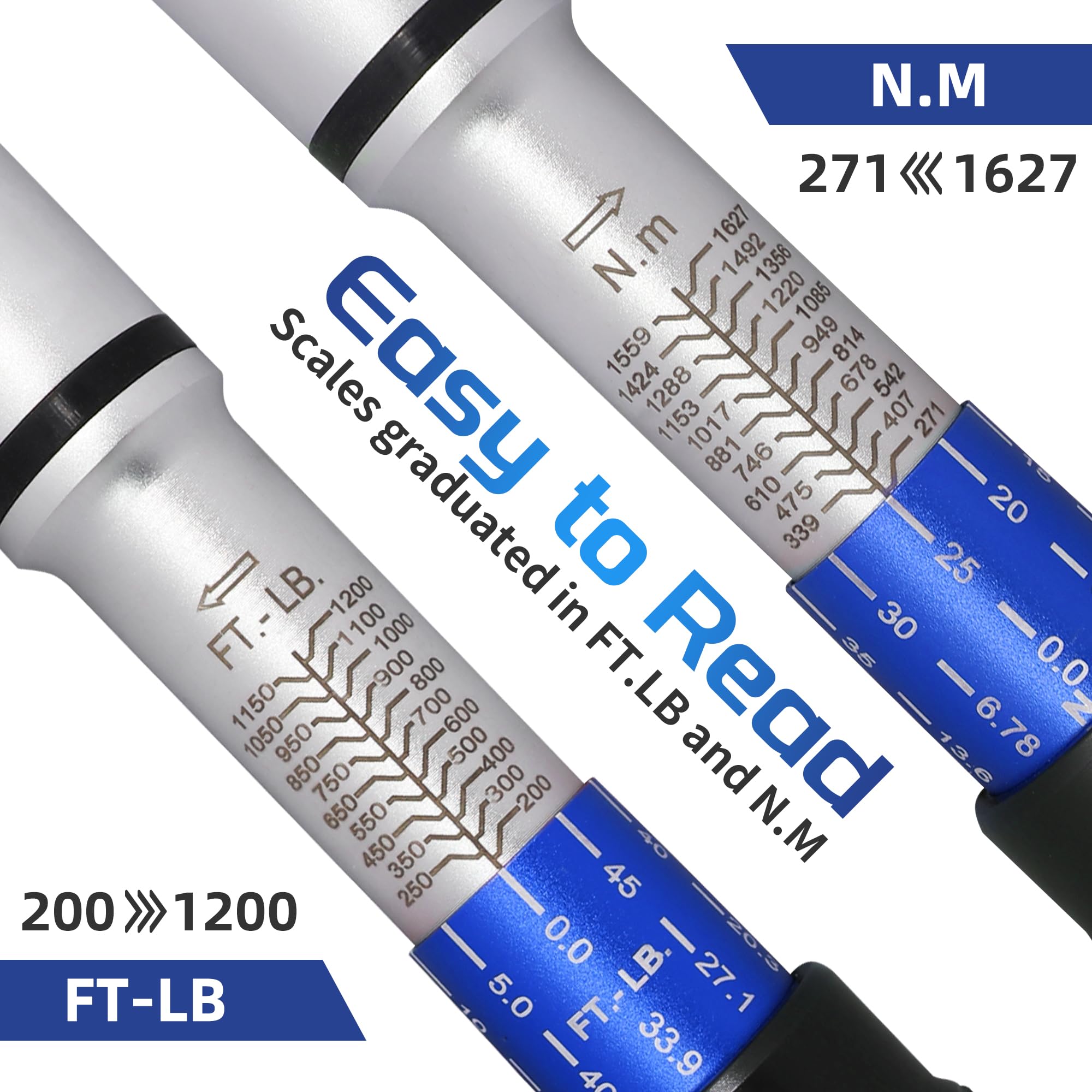 UYECOVE 1-Inch Drive Click Torque Wrench, Dual-Direction