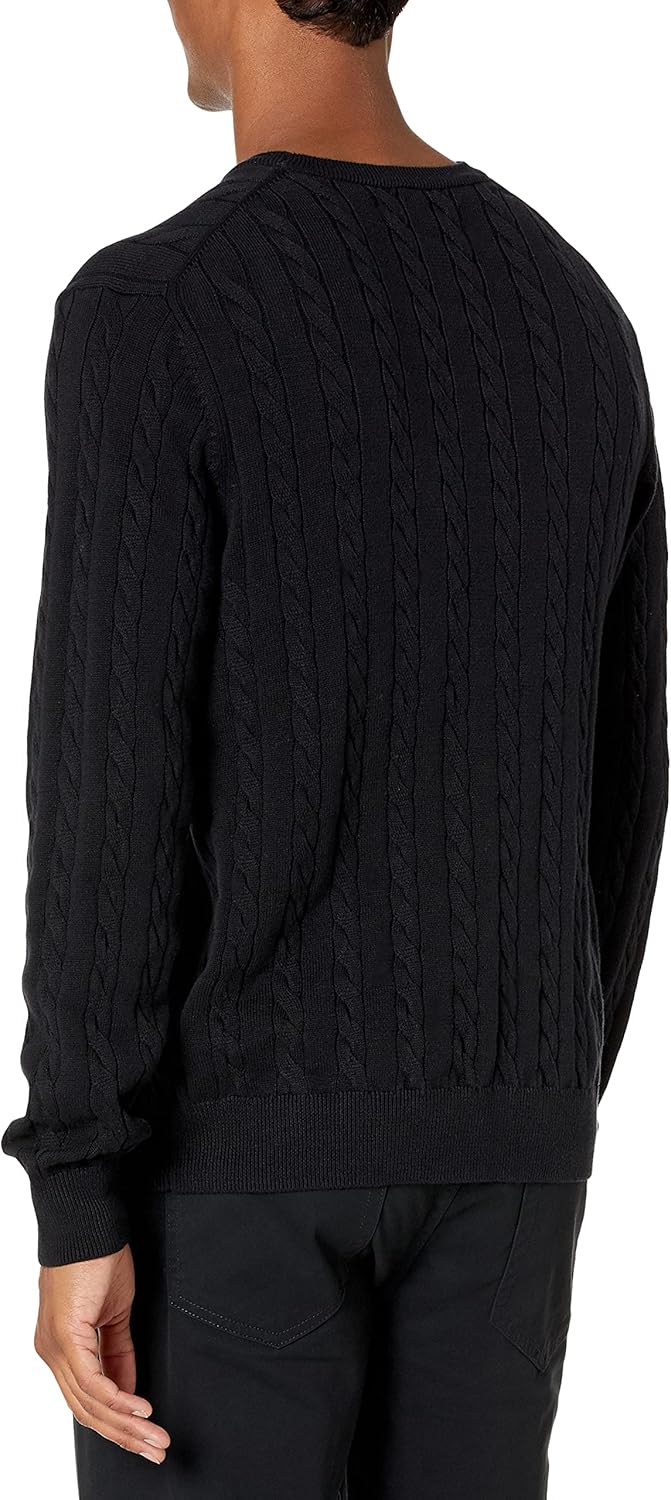 Amazon Essentials Men's Crewneck Cable Cotton Sweater - Image 2