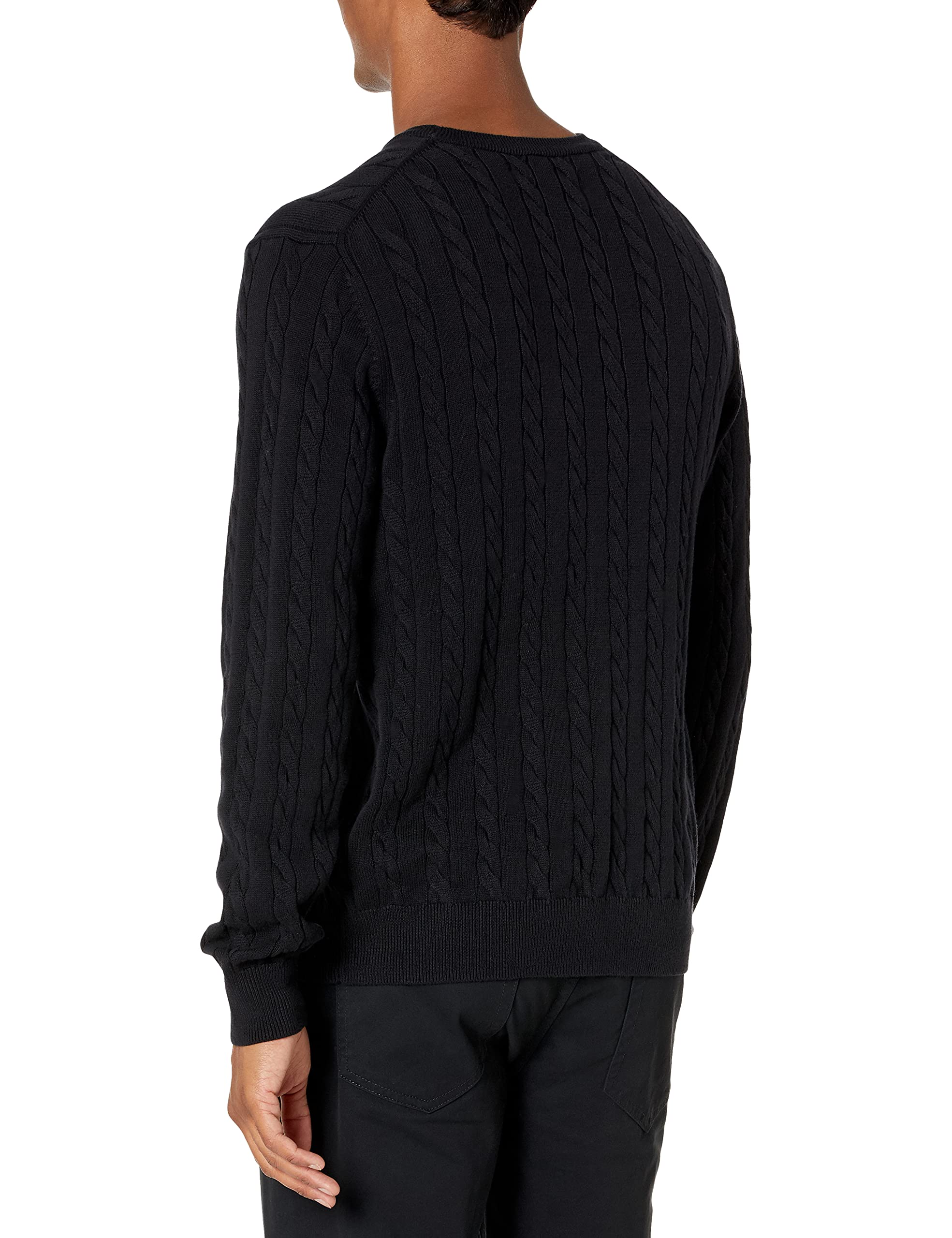 Amazon Essentials Maglione a Girocollo in Cotone a Coste Uomo
