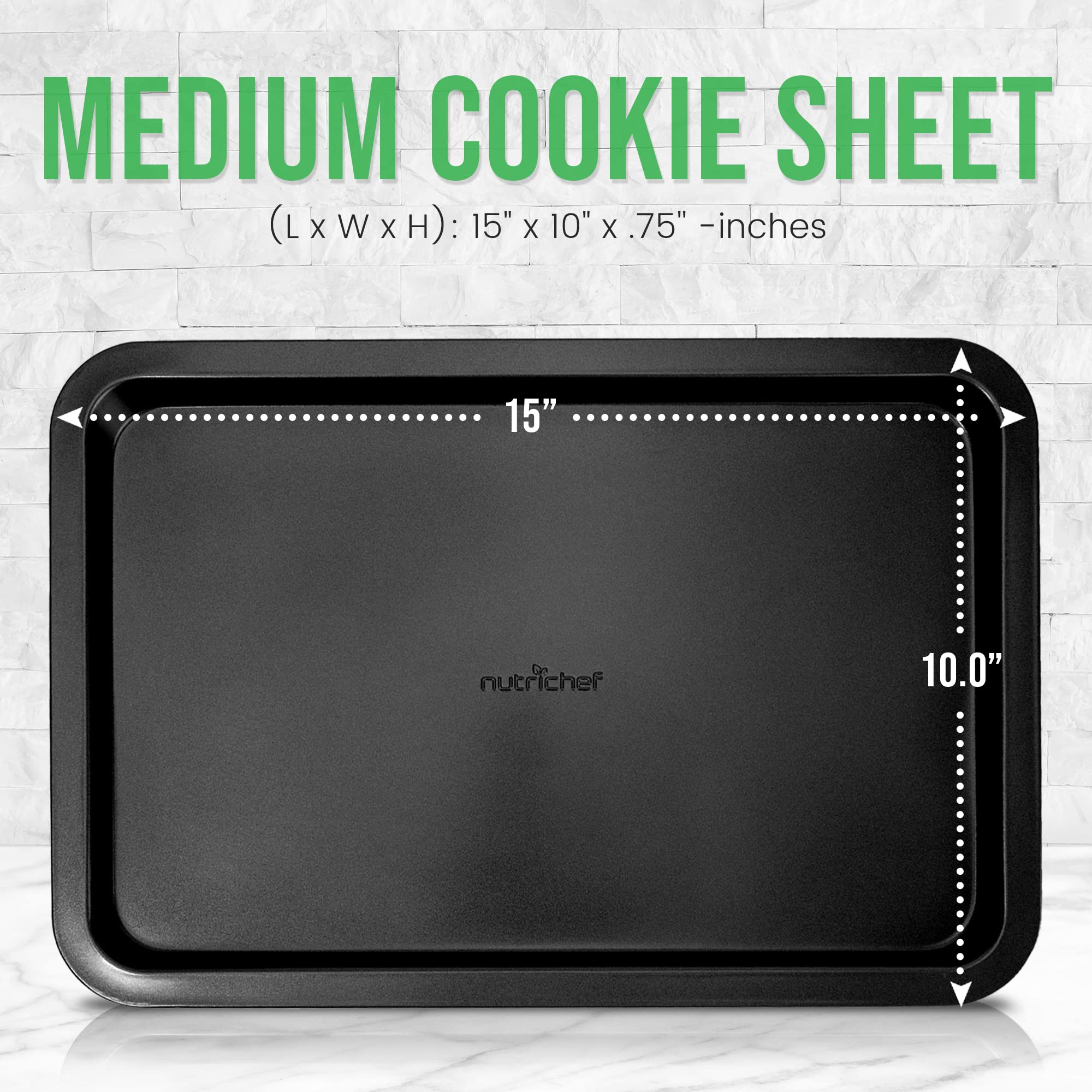 NutriChef Molde antiadherente para hornear magdalenas de 13 pulgadas, 12 tazas, acero al carbono gris de lujo, utensilios de metal de calidad de restaurante de grado comercial, compatible con el