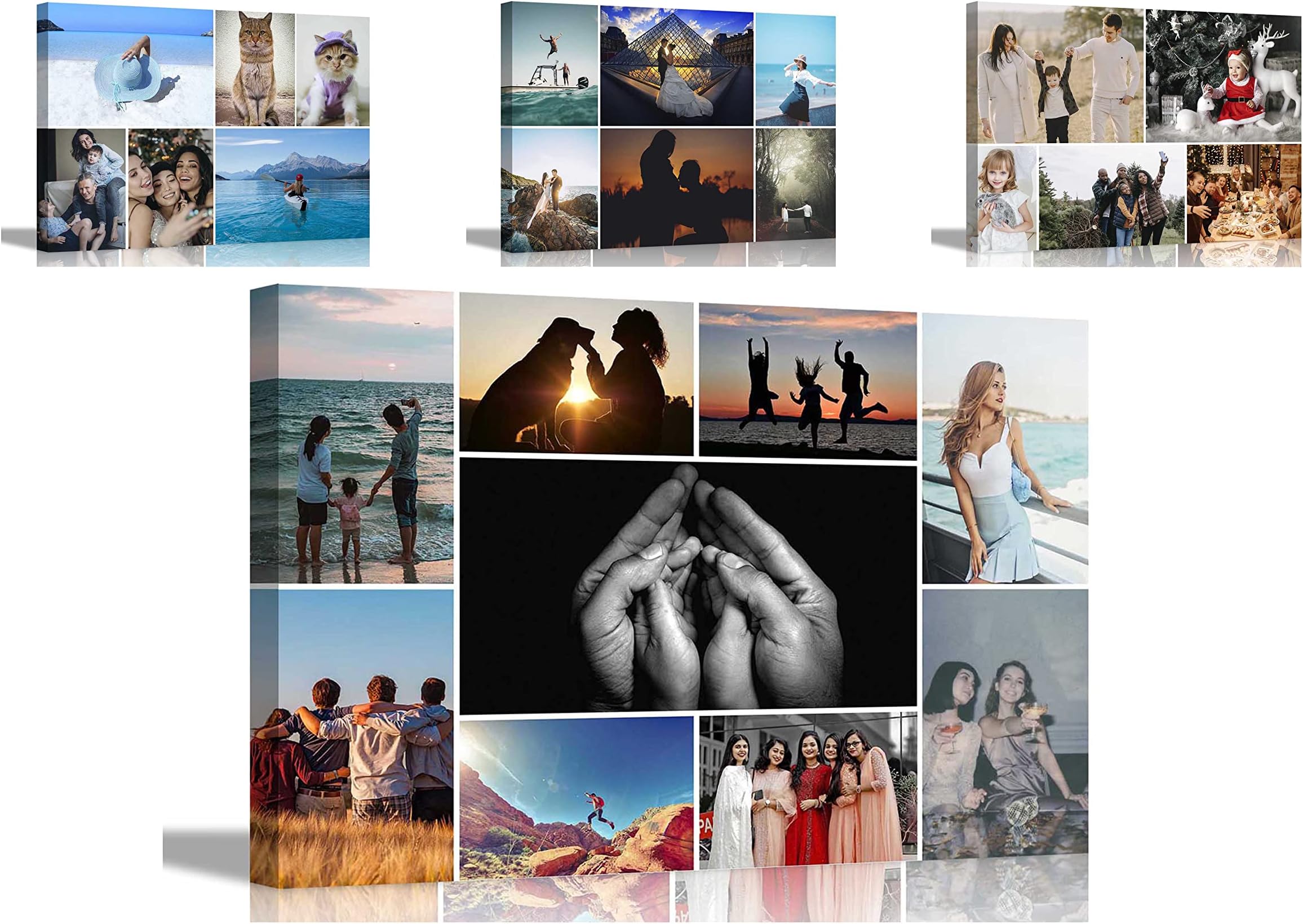 Artley Prints 9 Photos on Custom Canvas Prints Personalised Wall Art Hanging Decor for Home Office Baby, Wedding, Selfie Photos 60 x 40cm (24 x 16 inches) A2