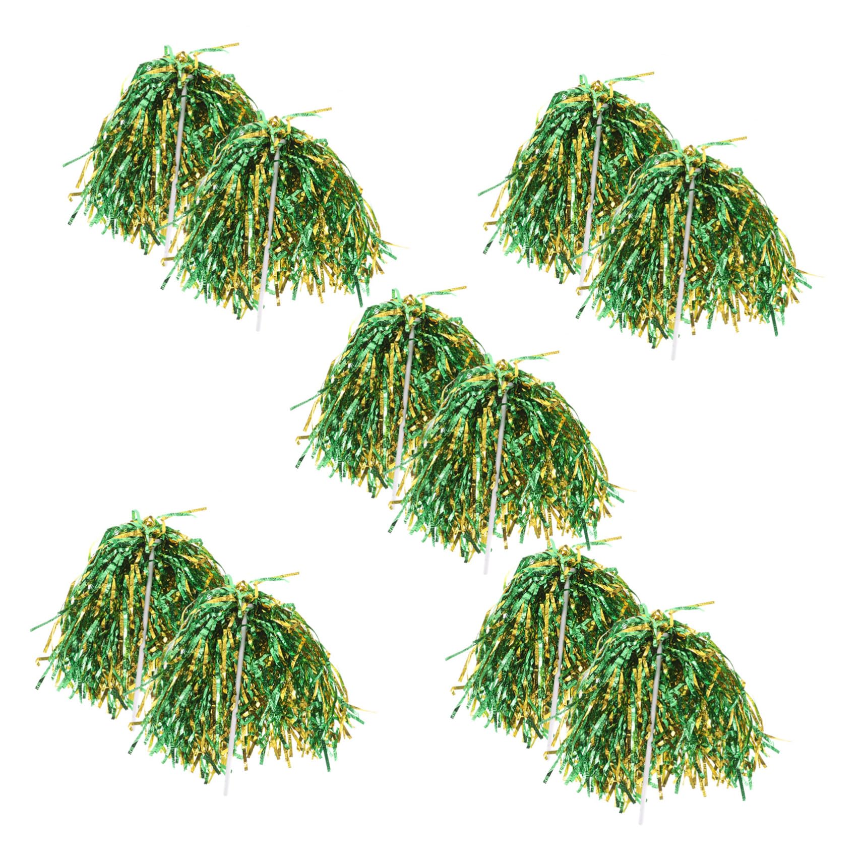 BESPORTBLE 10pcs Sports Stage Pom Poms Cheerleading Handle Team Building Aluminum Foil for Dance Team