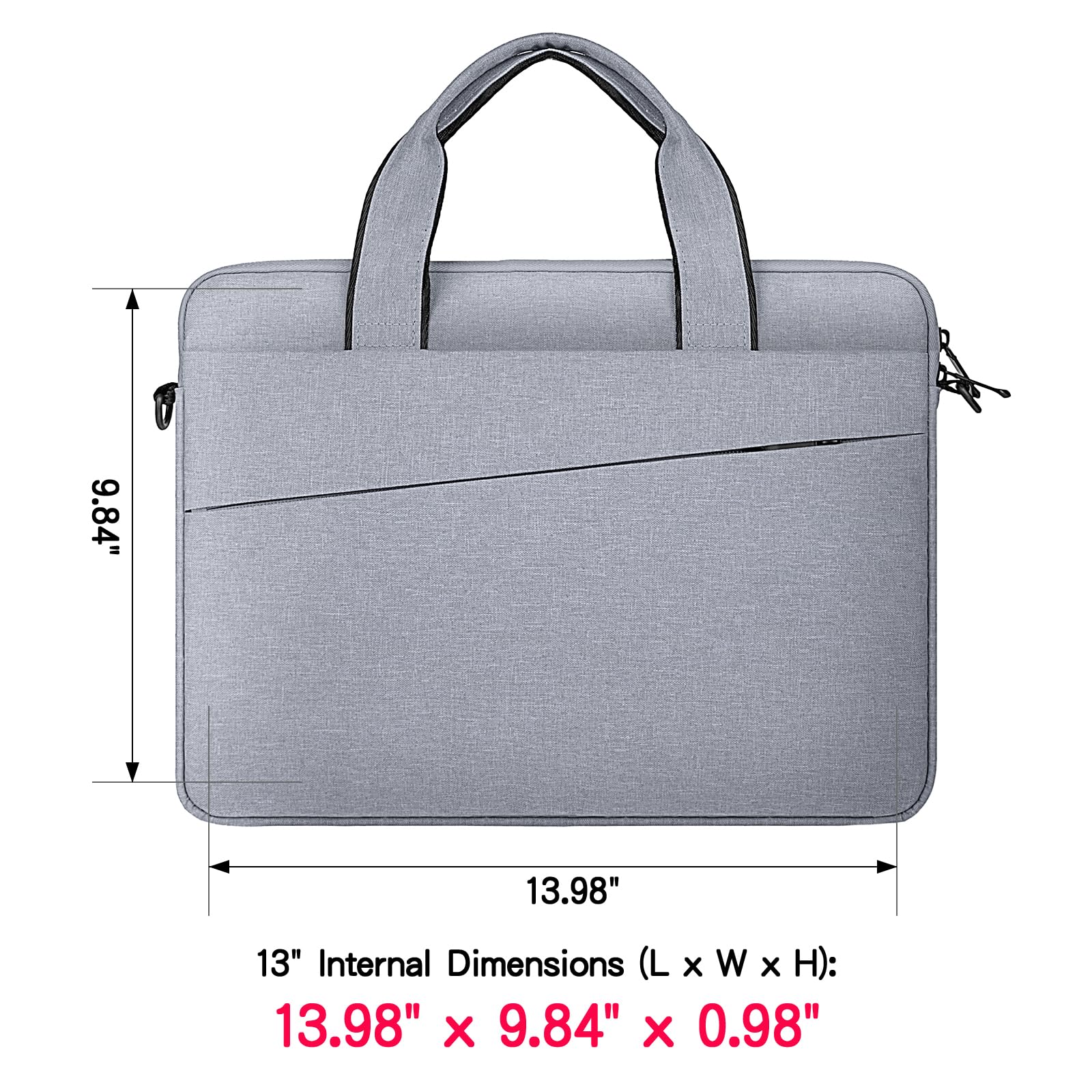 RAINYEAR Funda Maletín Bandolera para Portátil Compatible con MacBook Air Pro Chromebook Surface Bolsillos Bolsa con Correa Ajustable y Asa