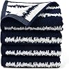 Cleanbear 4 Pack Reversible Hand Towels for Bathroom, 100% Cotton Zigzag Striped Face Towels, 13.5 x 28 Inches Summer Absorbent for Kitchen Decor (Navy & White)