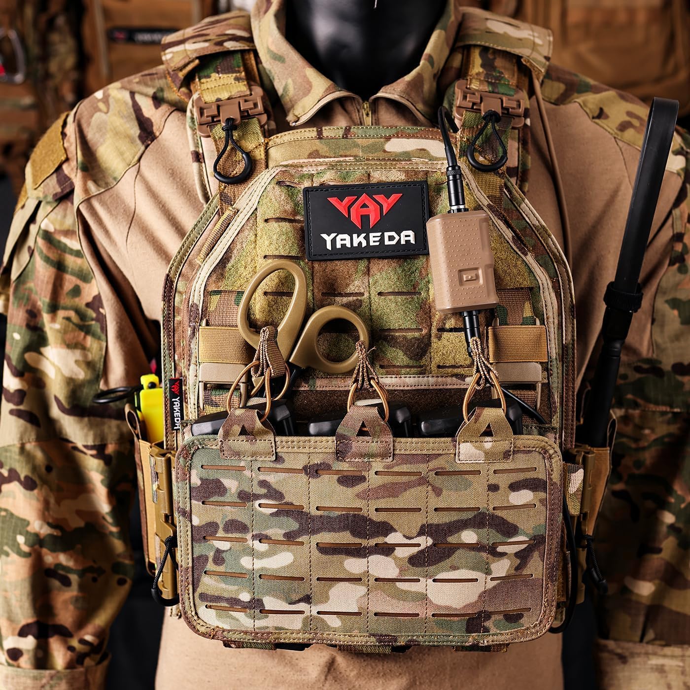BOMTURN Tactical Vest for Men Quick Release Laser-Cutting Modular Vest for Outdoor