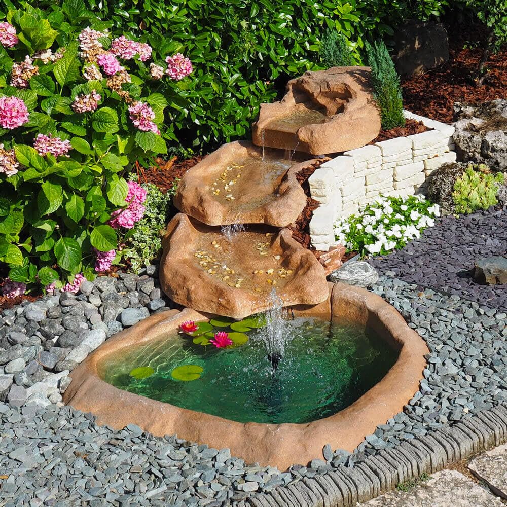 Giordanoshop Cascata Artificiale Roccia da Giardino 320x165 cm in Vetroresina con Pompa
