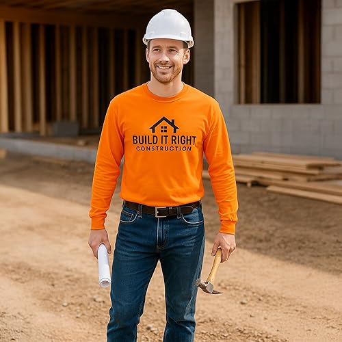 Miniatura 2 de Kolossus Camisas de trabajo de manga larga personalizables de alta visibilidad diseña tus propias camisetas personalizadas con logotipo y texto