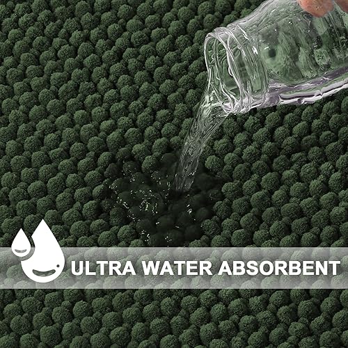 Miniatura 3 de Turquoize Tapete de ducha antideslizante de gran tamaño, alfombra de felpilla extralarga, alfombra de baño verde, alfombra de cocina, tapetes de