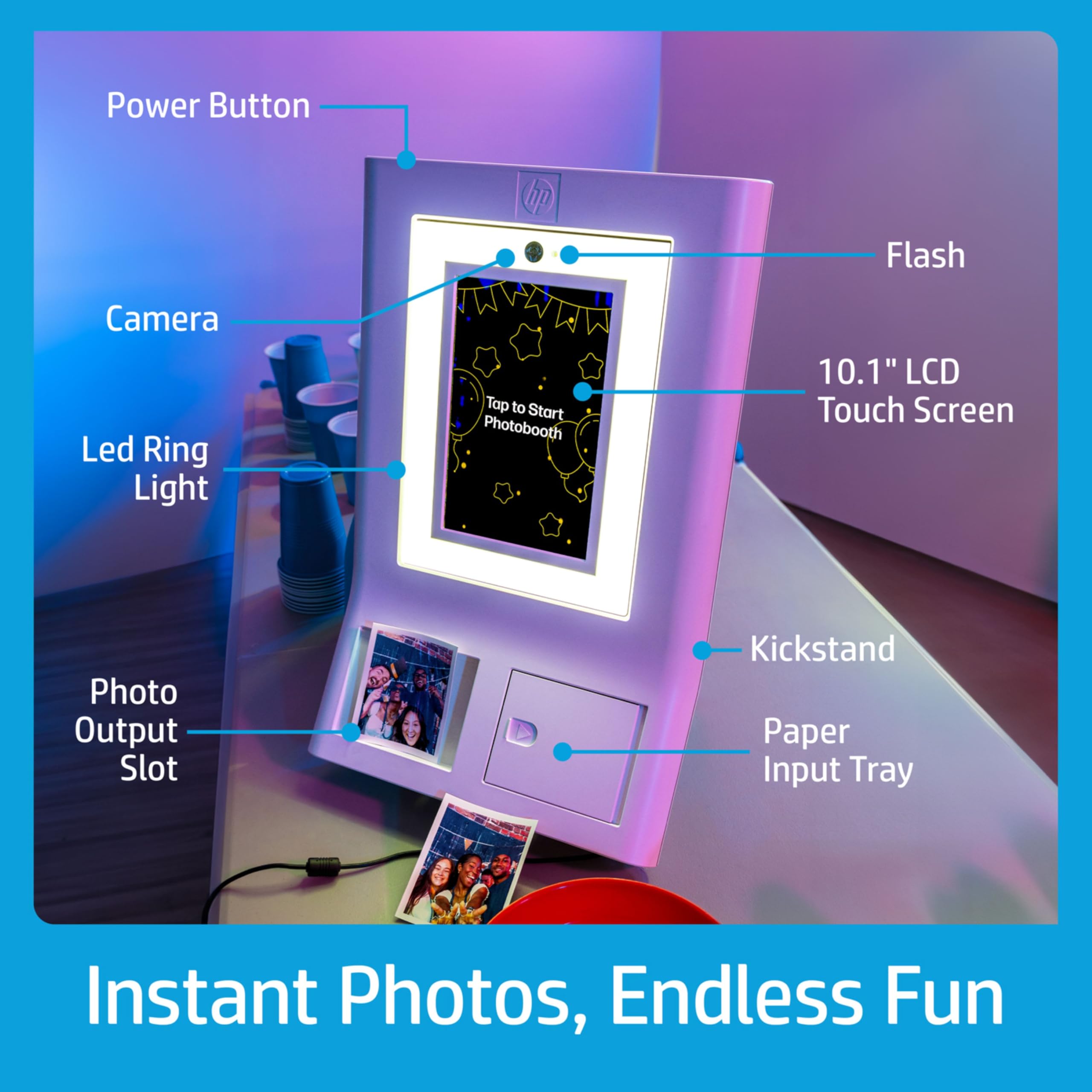 HP Sprocket Photomaton Machine Imprimante Photo Instantanée Couleur (Blanc) Starter Bundle + Papier Zink (100 Feuilles) + Étui de Transport Rembourré