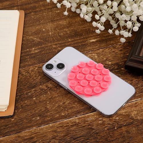 Miniatura 5 de lasuroa Soporte de teléfono de succión de doble cara, soporte redondo de silicona con ventosa para teléfono, funda multifuncional con succión para