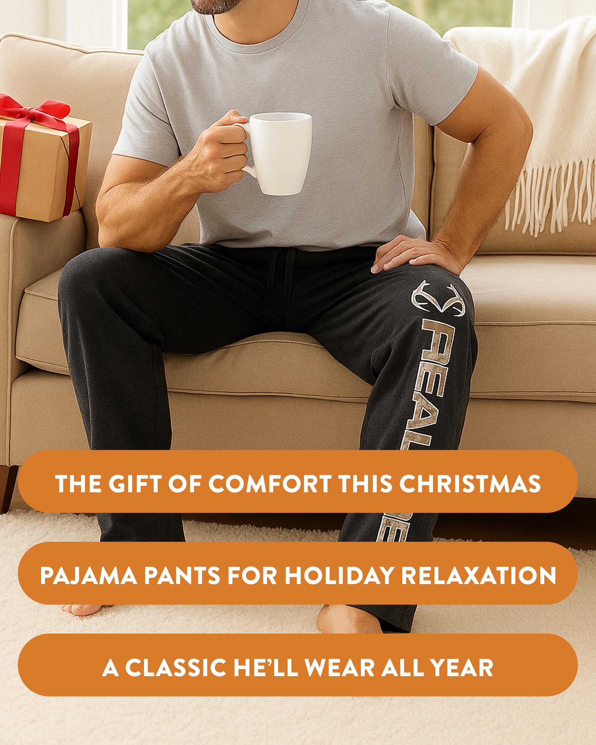 Realtree Pajama Pants - Heather Grey, L