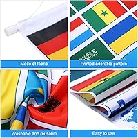 Vista 3 de Tatuo 2 Pcs International World Flags Decorations World Bunting Porch Sign Banner Country Flag Soccer Party Supplies Sports Events Bar Sports Clubs