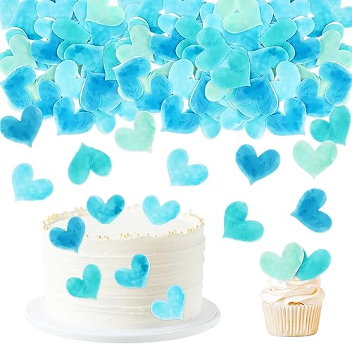 Miniatura 17 de Ercadio XOXO - Paquete de 24 adornos para cupcakes con purpurina con forma de corazón y corazones de amor dulce para el día de San Valentín,