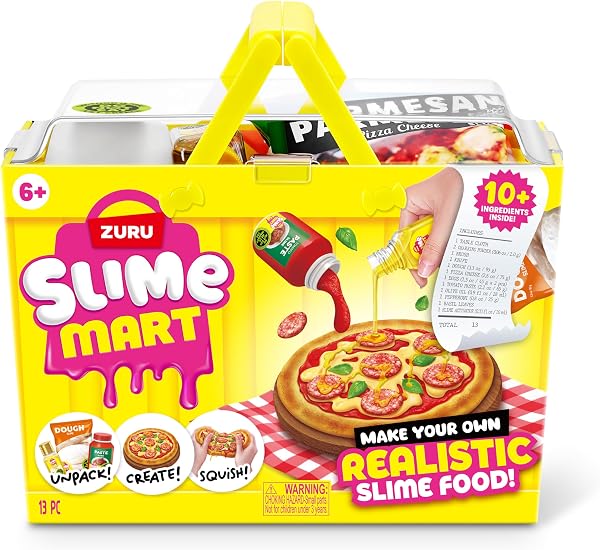 Slime Mart (Panier) de ZURU, Jouet composé de Slime, activités manuelles pour Enfant et Adulte, Pizza - 1