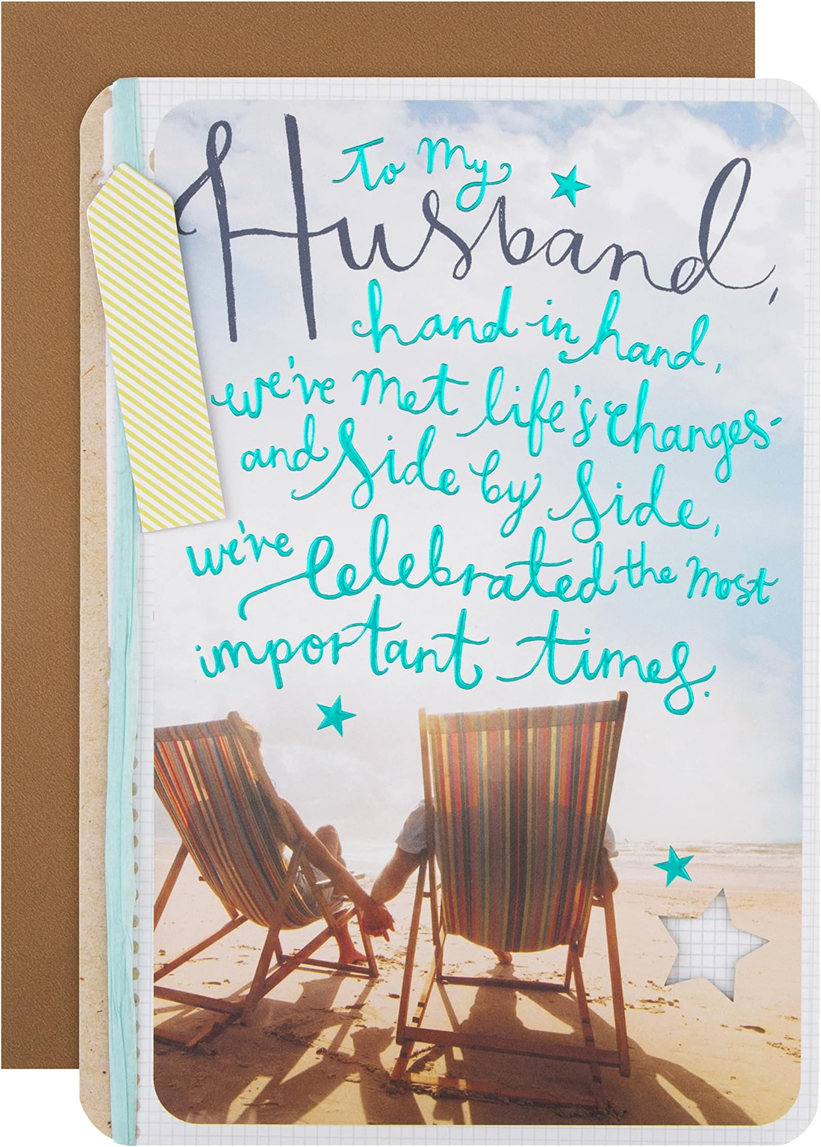 Birthday Card for Husband - Contemporary Text Based Die Cut Design