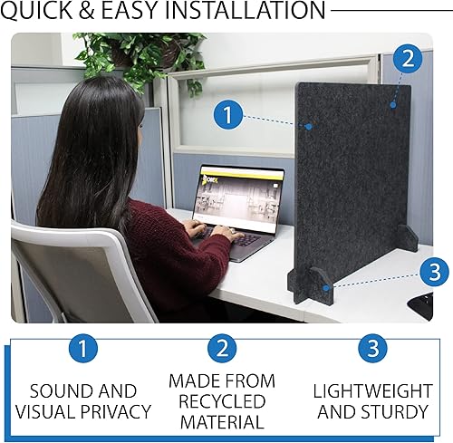 Miniatura 3 de Divisor acústico de escritorio independiente – Panel de privacidad de escritorio con reducción de ruido – Partición de muebles de biblioteca y Sombra