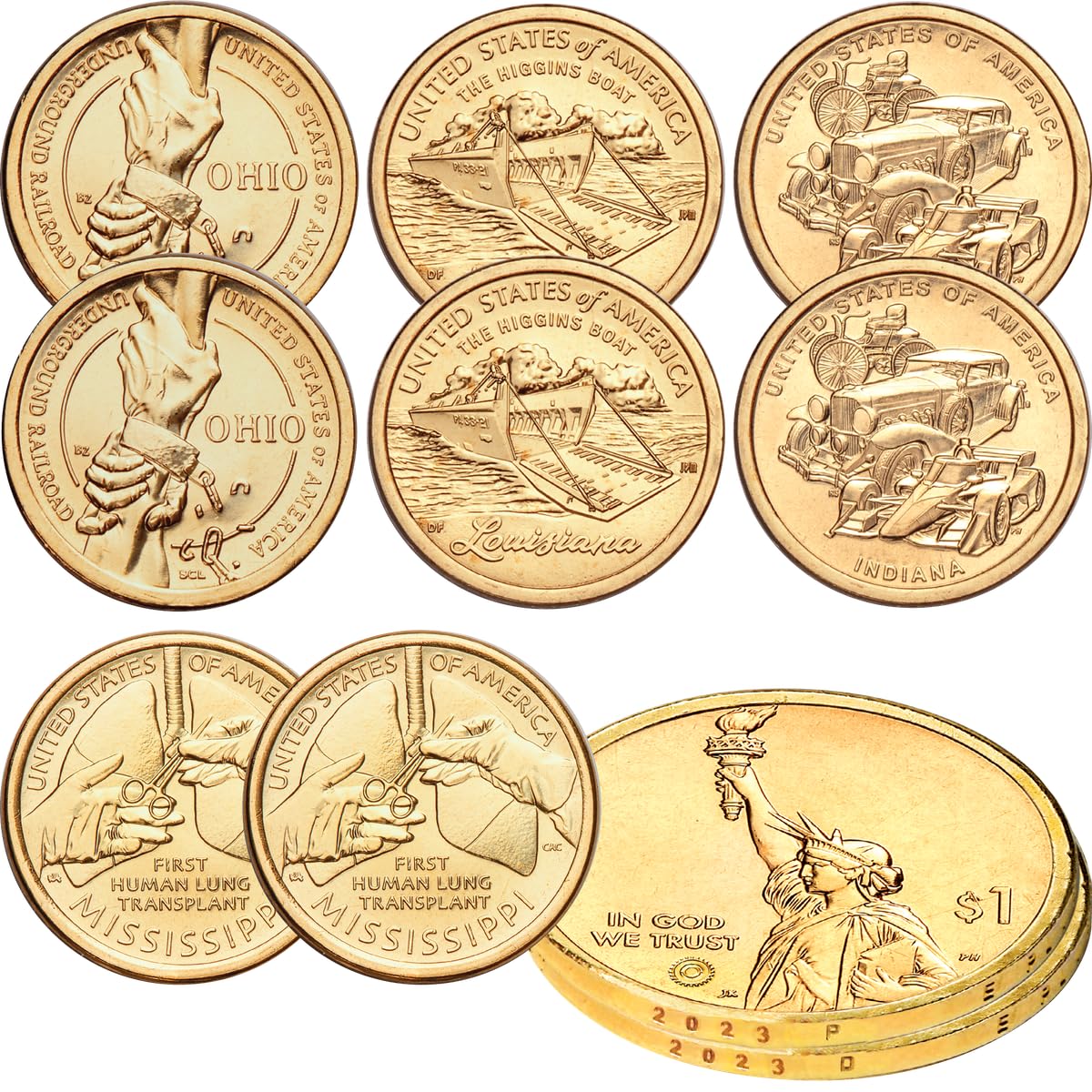 2023 P&D U.S. Innovation Dollar 8-Coin Set Uncirculated Thumbnail