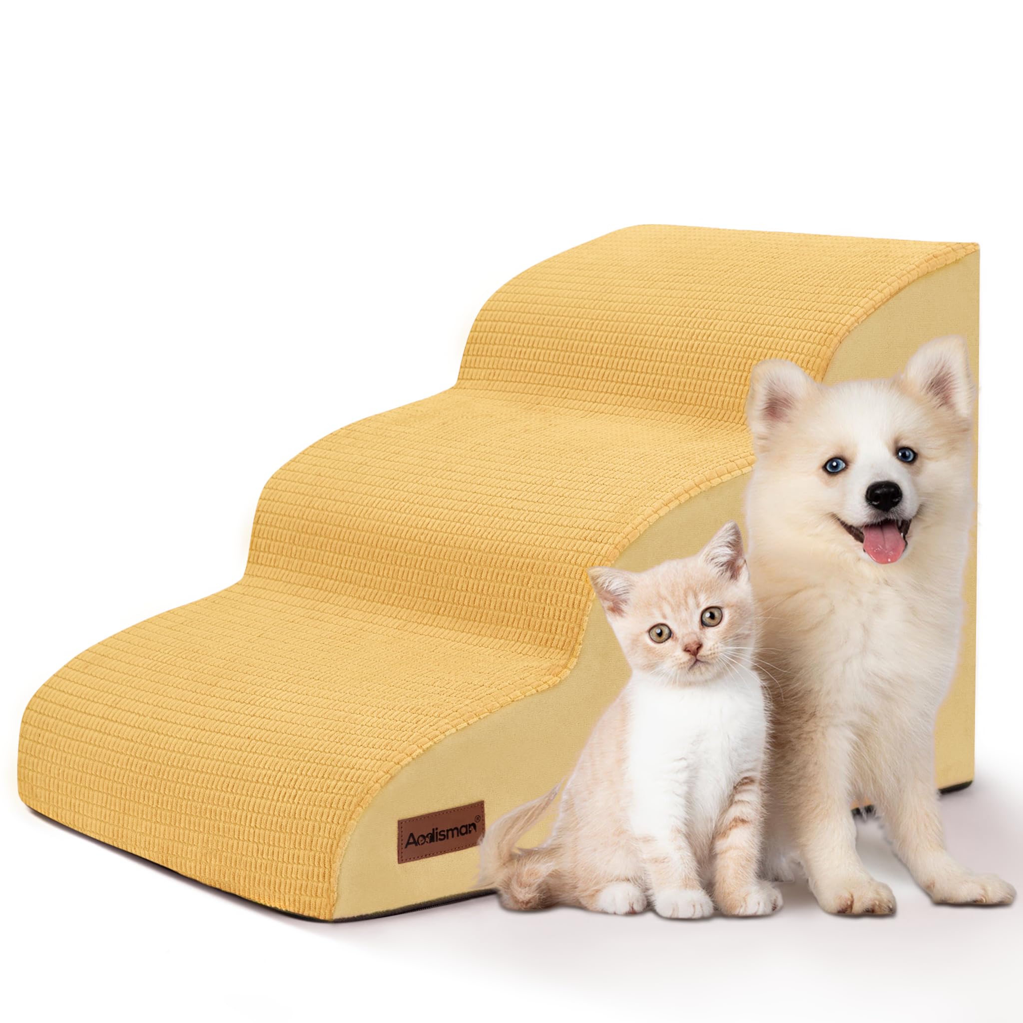 Aodisman Dog Stairs for Small Dogs and Cats,3-Step Pet Ramp for Couch,Chair