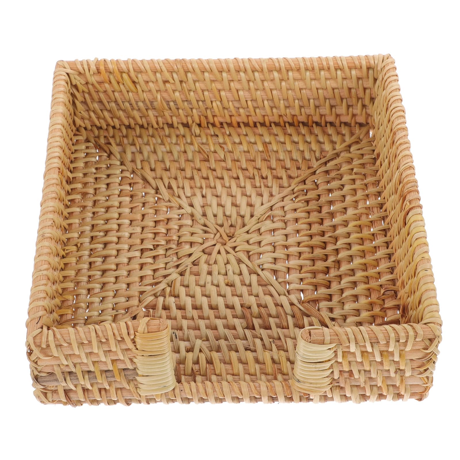 Portatovaglioli e Arredamento Semplice e Creativo Bordi Lisci e Arrotondati in Rattan Vassoio Portatovaglioli da Tavola per Decorazione di Ristorante