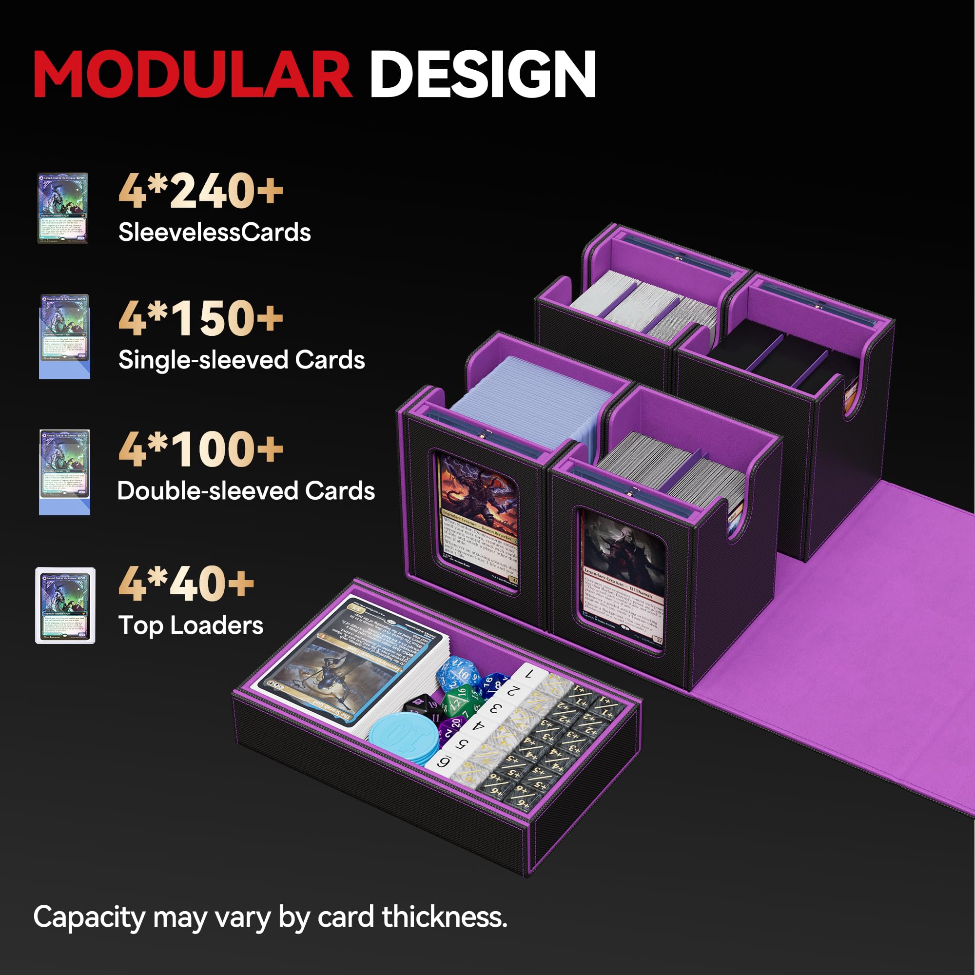 Kabinka - Caja para mazos de MTG y Commander, capacidad para más de 400 cartas con doble funda