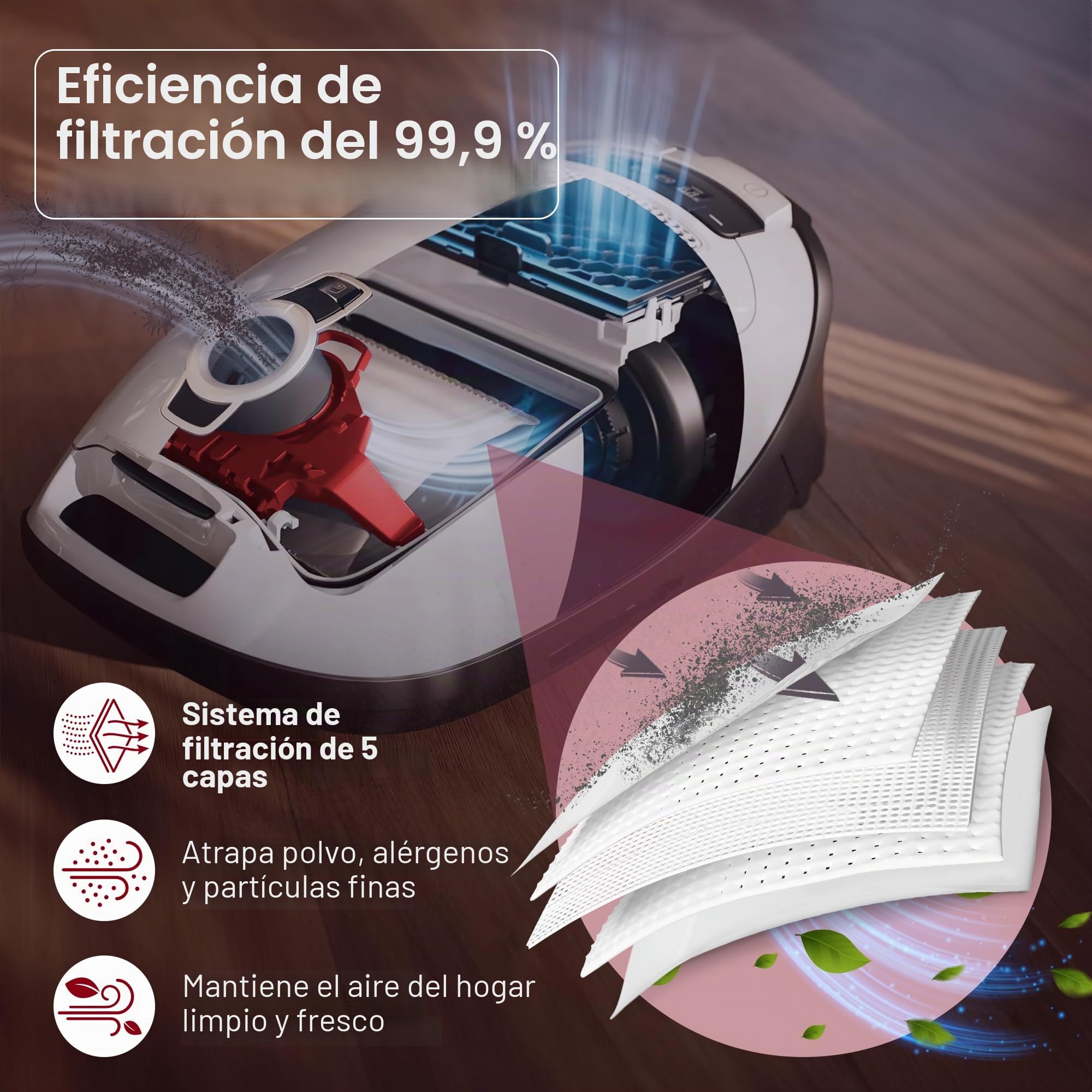 16 bolsas para Miele [Compact C2/C1, Complete C1] – sustituye FJM – con 4 filtros motor & 4 escape – compatible con S6000–S200 – sustituye 9917710, 10408420