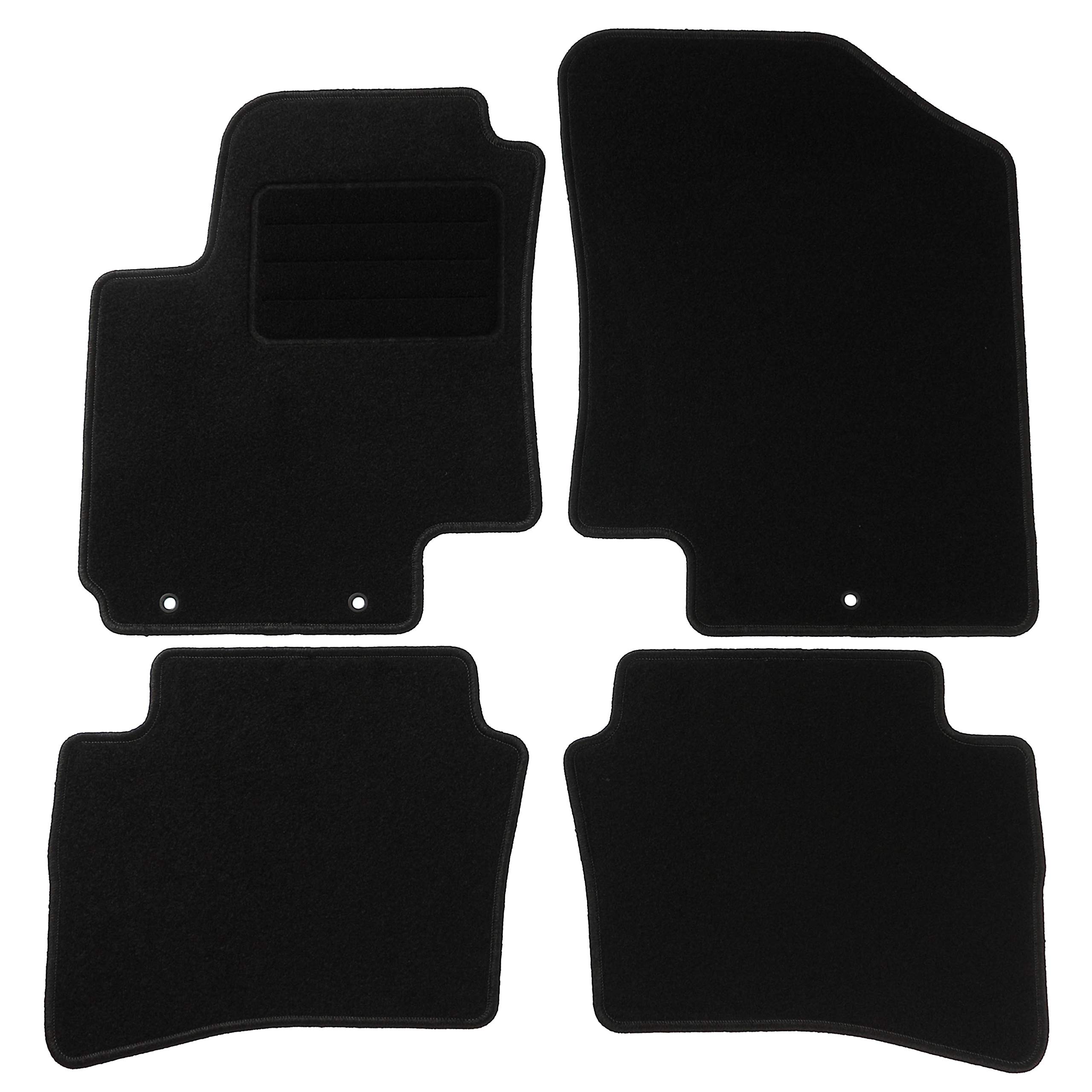 CARMAT Tappetini Auto In Tessuto Per Hyundai I20 II (2014+) - Set 4 Pezzi, Colore Nero, Fissaggio Originale