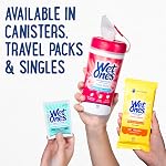 Wet Ones Unscented Hand and Face Wipes| Sensitive Skin Travel Wipes |Hypoallergenic| With Cucumber, Chamomile| Gentle on Skin | Alcohol & Scent-free Wet Wipes| Travel Essentials, 40 Count Canister