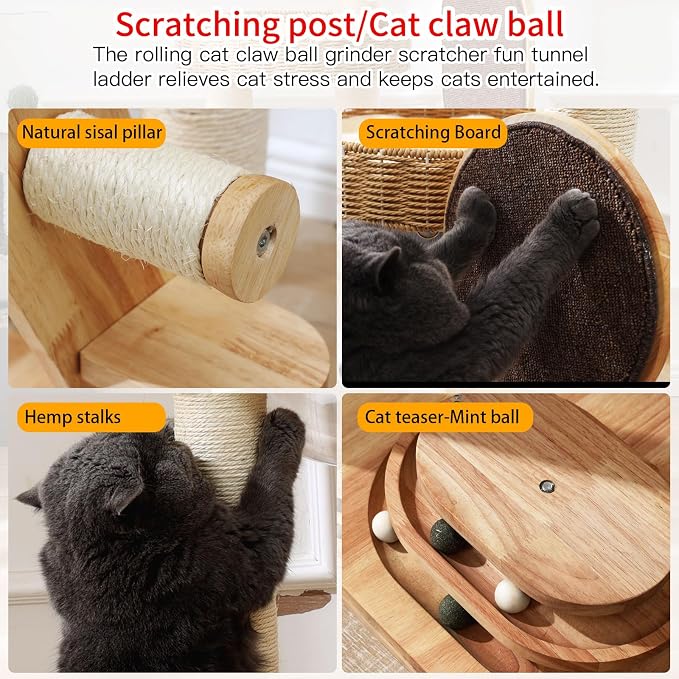 Árbol para gatos moderno 50 pulgadas multi-niveles miniatura 7