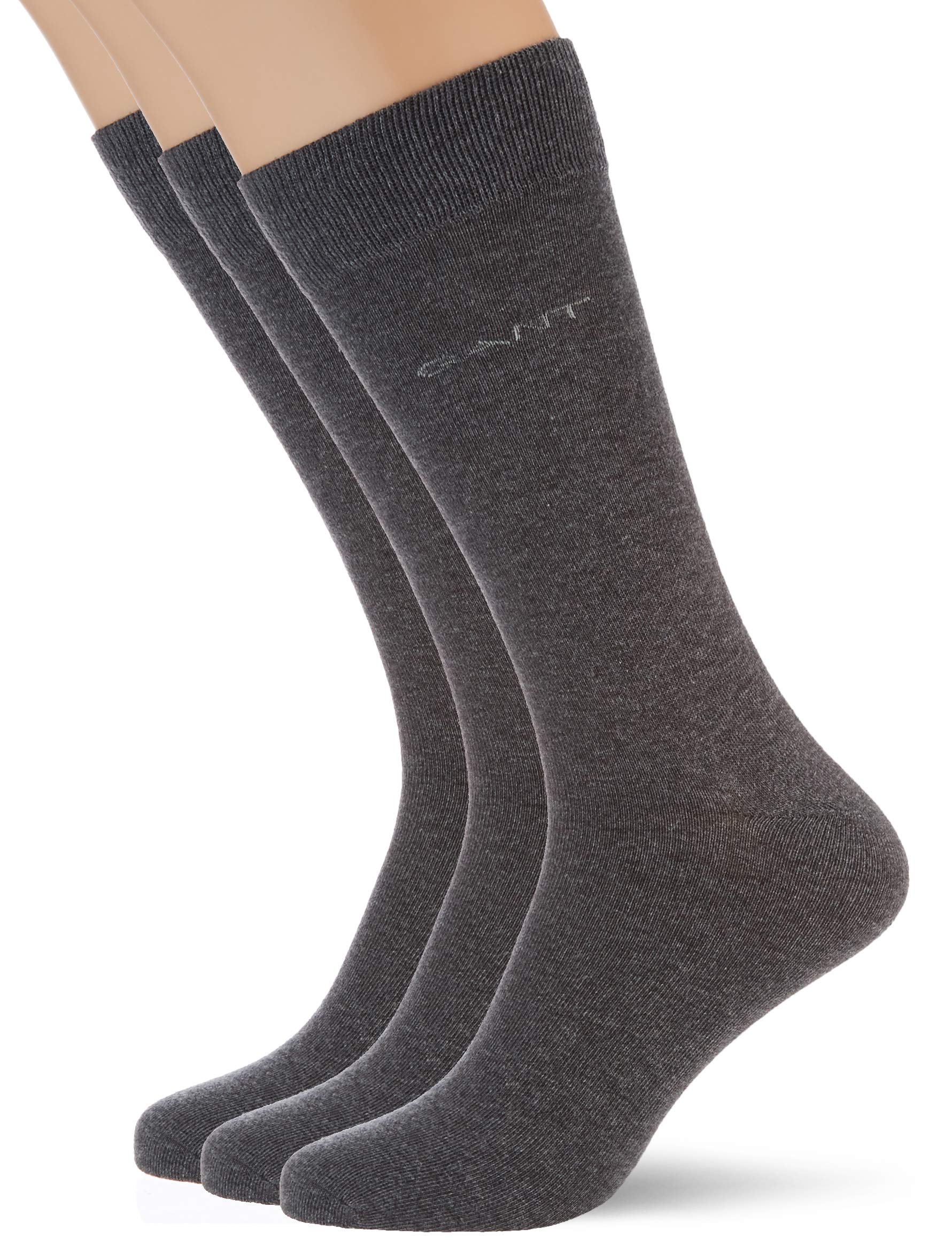 GANT Men's SOFT COTTON SOCKS 3-PACK Socks, CHARCOAL MELANGE, Standard