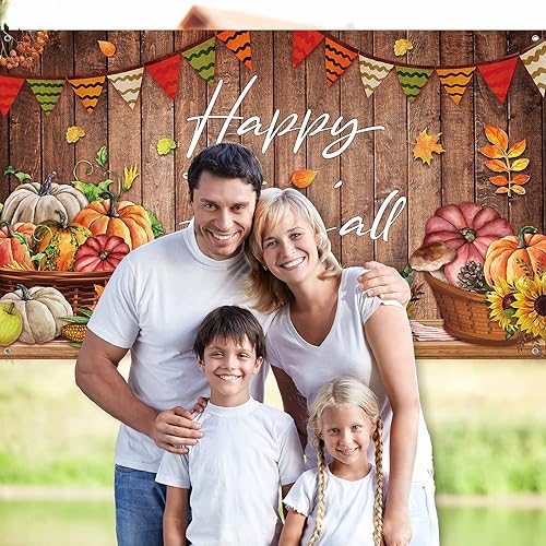 Miniatura 6 de Decoraciones de fiesta de Acción de Gracias, telón de fondo de fotografía de granja de Acción de Gracias, fondo de madera rústica, calabazas de