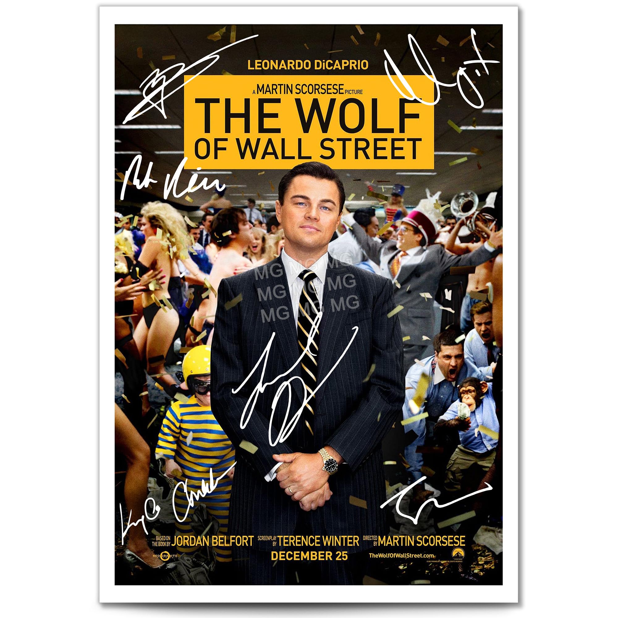 The Wolf of Wall Street Movie Cast Signed Poster Print Picture Display Autograph Memorabilia Film Fans Gift A4/A3 Leonardo DiCaprio Jonah Hill