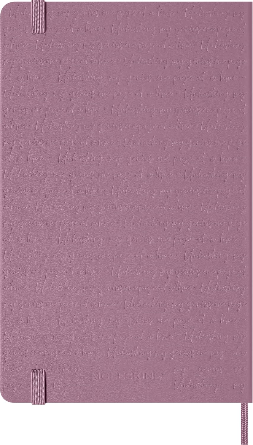 Moleskine Colored Patterned Notebook, Hard Cover, Large (5" x 8.25") Ruled/Lined, Majestic Pink, 240 Pages