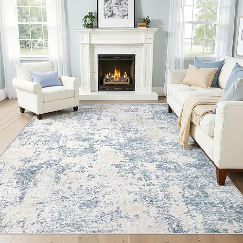 5x7 Area Rugs for Living Room: Washable Modern Abstract Area