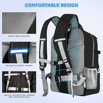 Lacrosse Bag, Lacrosse backpack with Stick Holder & Hidden Zipper Net - Features Separate Ventilated Shoe Compartment and Ample Storage for Helmets, Gloves, and Accessories - Fits Up to Size 13 Shoes