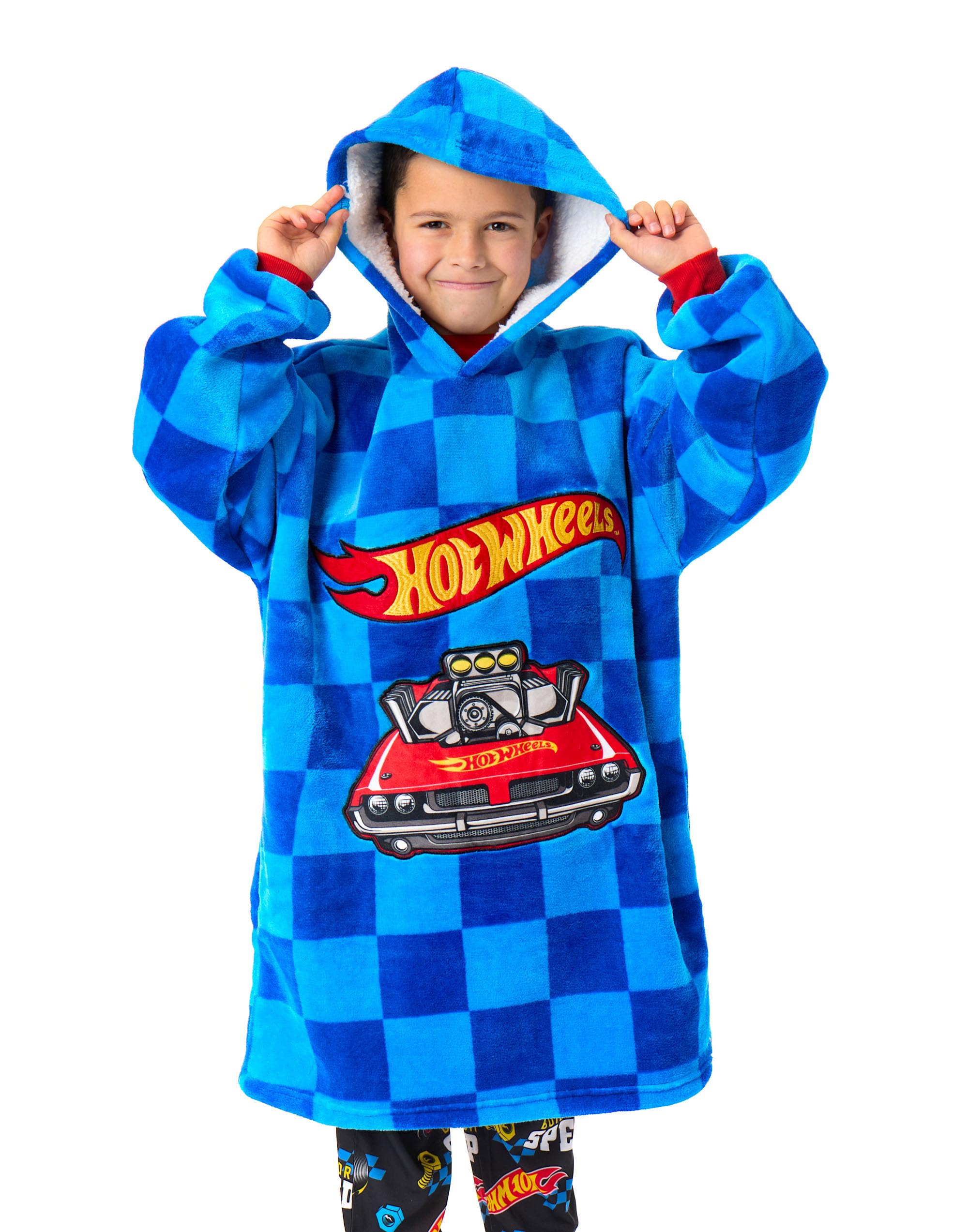 Hot Wheels (6-8 Years) Blanket Hoodie (Boys ) Blue