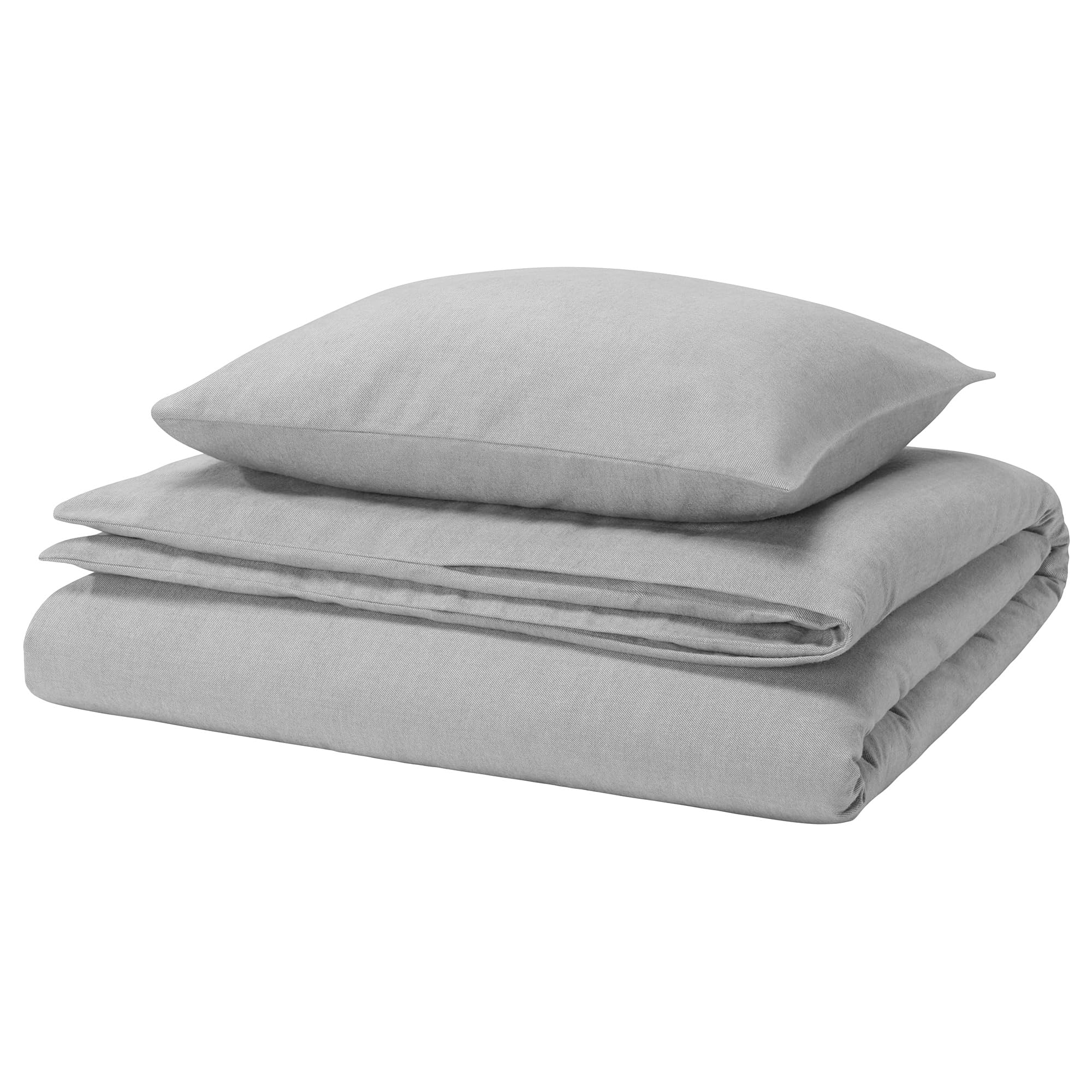 Housse de couette GROVSNÄRJA gris mélangé parure de lit 1 place 150x200 cm avec taie