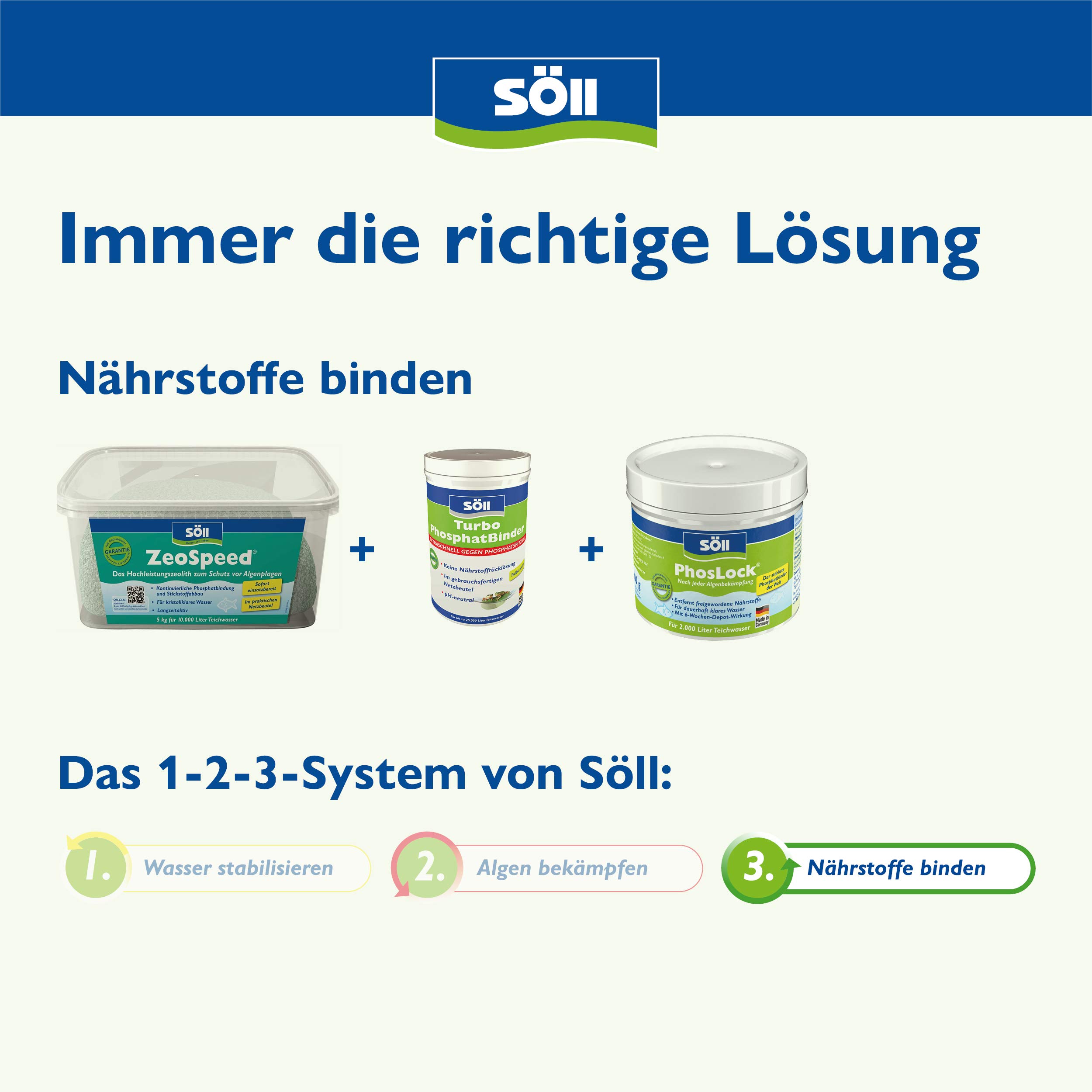 Söll 81799 Turbo PhosphatBinder, 600 g - sofort wirksames Teichpflegemittel zur schnellen Phosphatbindung und Algenvorbeugung im Gartenteich Schwimmteich Fischteich