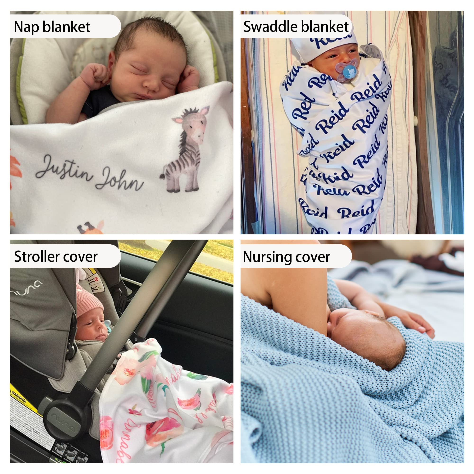 Personalized Baby Blanket With Name & Photo – Custom Soft Throw For Newborns, Kids, Adults (Multiple Sizes)