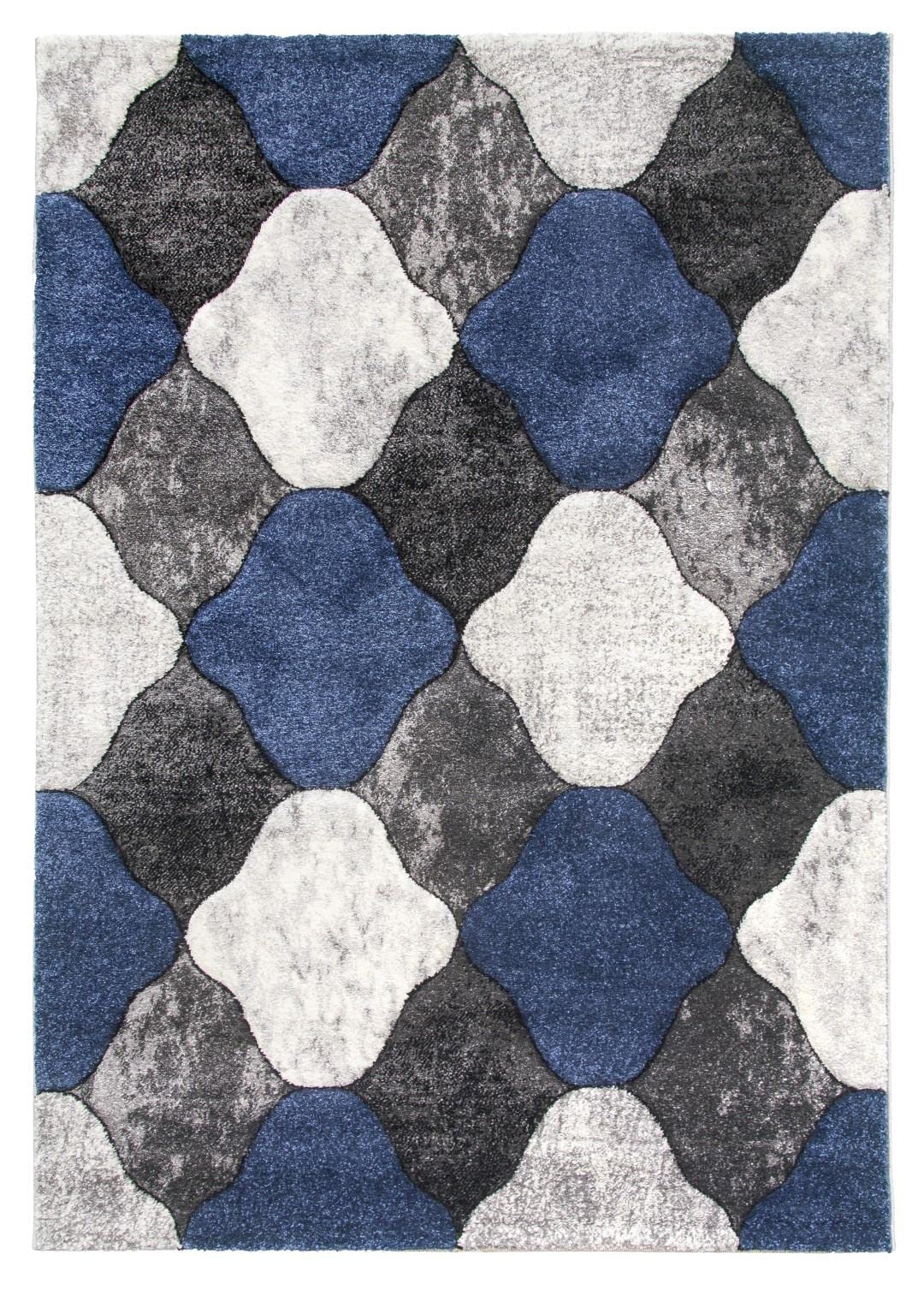 SrS Rugs® Impulse - Area Rug for Living Room, Bedroom, Hallway Runner Rug - Abstract Geometric Design - Provides Home with Comfort and Warmth (Navy Blue Coblo, 160cm x 220cm) — image 1